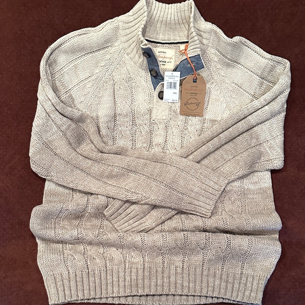 Weatherproof Men's Light Tan Turtleneck Sweater